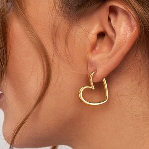 NEW 14k Real Gold Plated Hoop Earrings